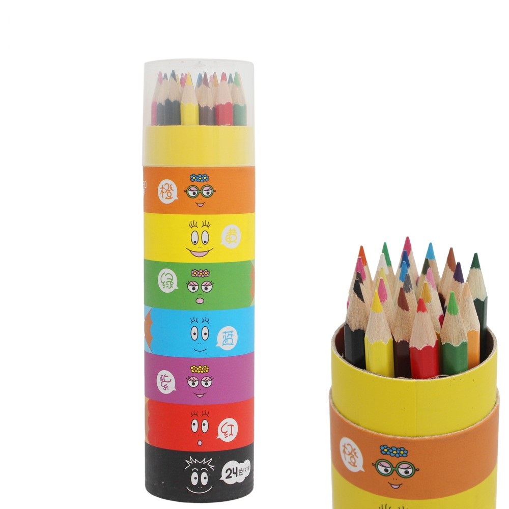 colored pencil in paper tube
